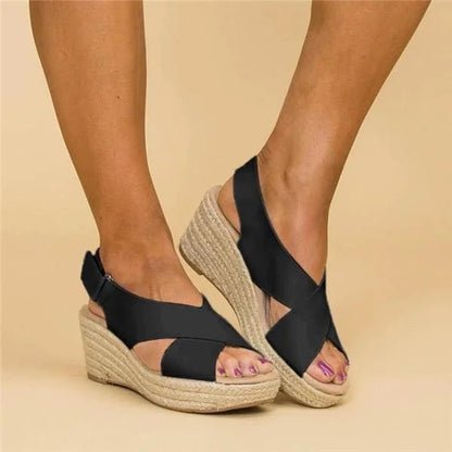 Sietske - Comfortabele Orthopedische Sleehak Espadrilles