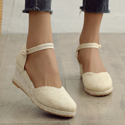 Sterreke - Canvas Espadrilles met Enkelbandje