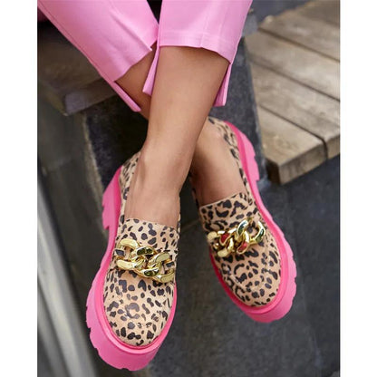 Dalia - Trendy luipaard mocassins met plateauzool