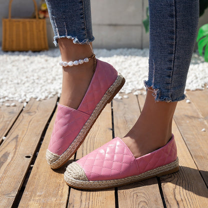 Rixt - Geribbelde Elegante Leren Espadrilles