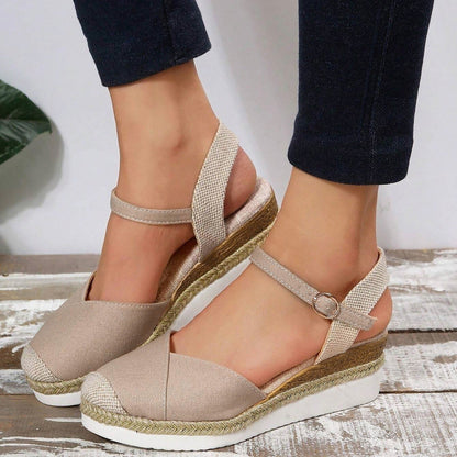 Nanja - Espadrilles met Mesh Patch en Contrasterende Kleur