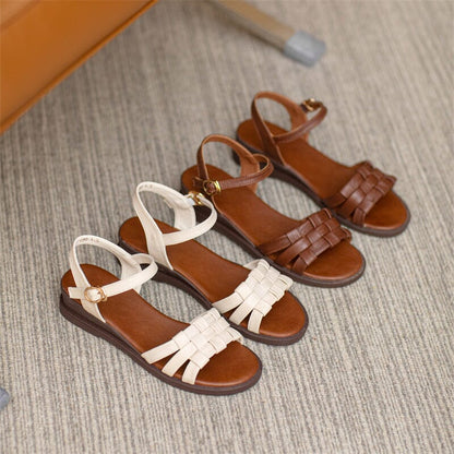 Lisette - Retro Casual Lage Wedge Zomersandalen