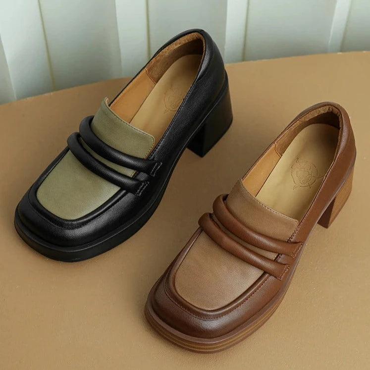 Thane - Retro Loafers Met Blokhak