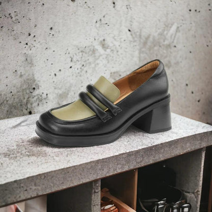 Thane - Retro Loafers Met Blokhak