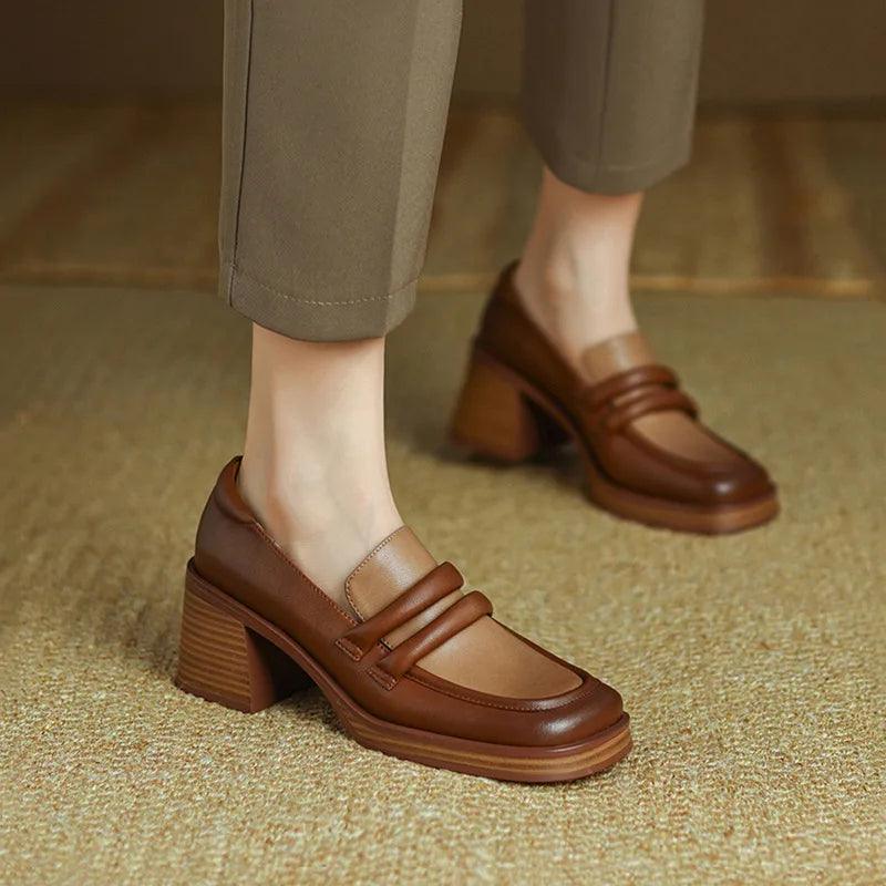 Thane - Retro Loafers Met Blokhak