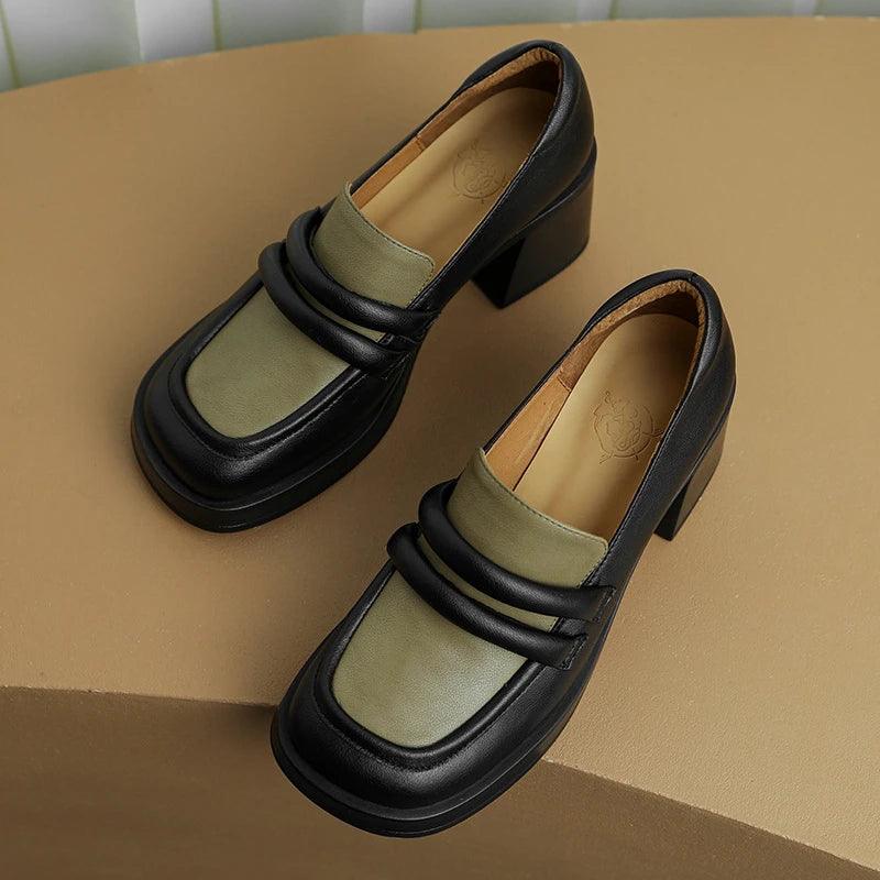 Thane - Retro Loafers Met Blokhak