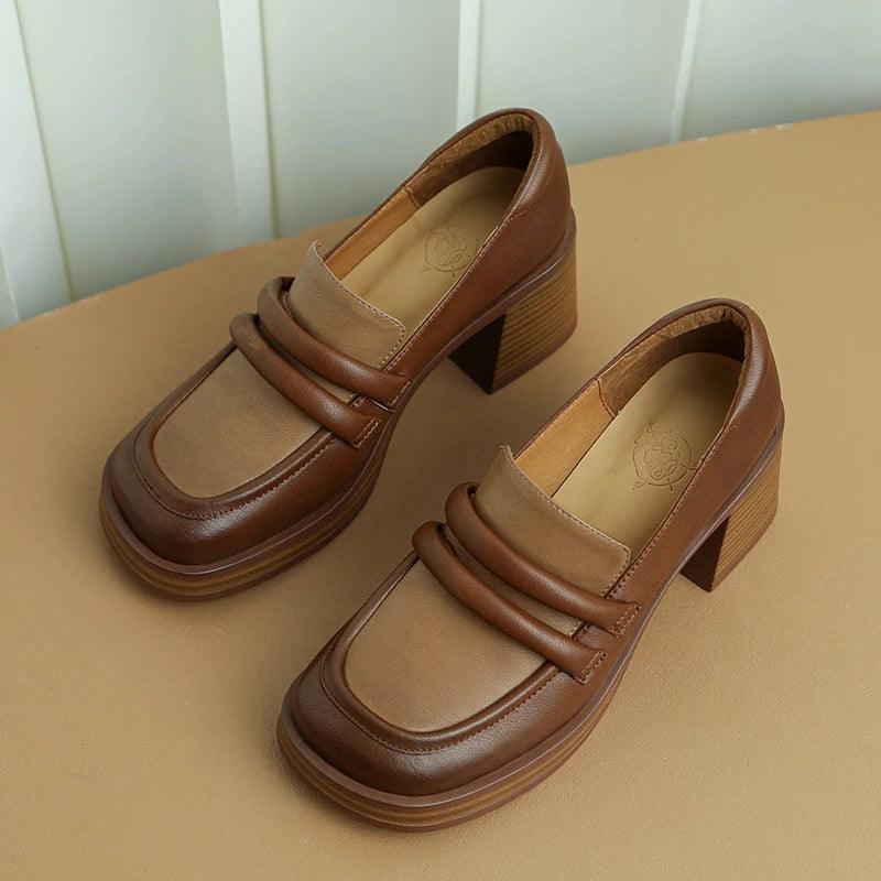 Thane - Retro Loafers Met Blokhak